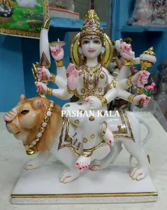 Белый мрамор ручной работы Idol Durga Mata Murti