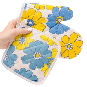 Nouveau dernier design imprimé de qualité supérieure 100% coton fabricant de mitaines de four de bonne qualité en Inde - Product Image 4
