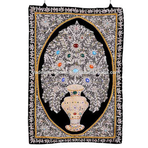 Tapiz Bordado Zari, Elegancia Tradicional de Lujo para Decoración del Hogar, Tela de Resina para Sala de Estar u Oficina - Product Image 3