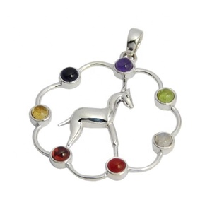 Buena calidad amatista multicolor piedra preciosa 925 Plata Animal colgante joyería fina colgantes y dijes joyería regalo - Product Image 1