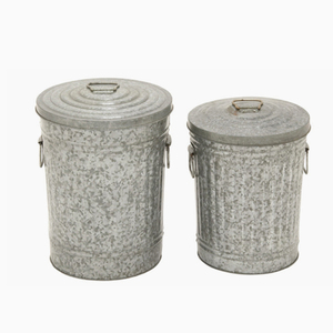Seau de rangement vertical en fer sans couvercle pour déchets de jardin et ordures domestiques, incinérateur - Product Image 1