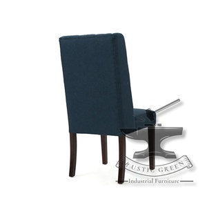 เก้าอี้รับประทานอาหารหนังแนวอุตสาหกรรมแบบชนบทพร้อมไม้ด้านหลังยาวและผ้าสำหรับร้านอาหารและห้องนั่งเล่นเฟอร์นิเจอร์โรงแรม - Product Image 5