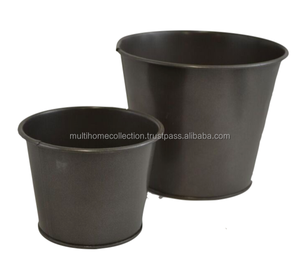 Jardinières en métal noir oeil attrayant regardé planteur de seau en fer personnalisé pour fournitures de jardin accessoires jardinière d'impression de Logo - Product Image 1