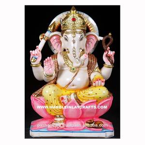 รูปปั้นพระพิฆเนศอินเดียทำจากหินอ่อน - Product Image 1