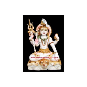 Estatua del Señor Shiva de mármol blanco, estatua de Shiv Shankar - Product Image 1