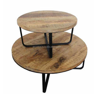 Juego de mesa de centro con anidación superior de madera de mango - Product Image 3
