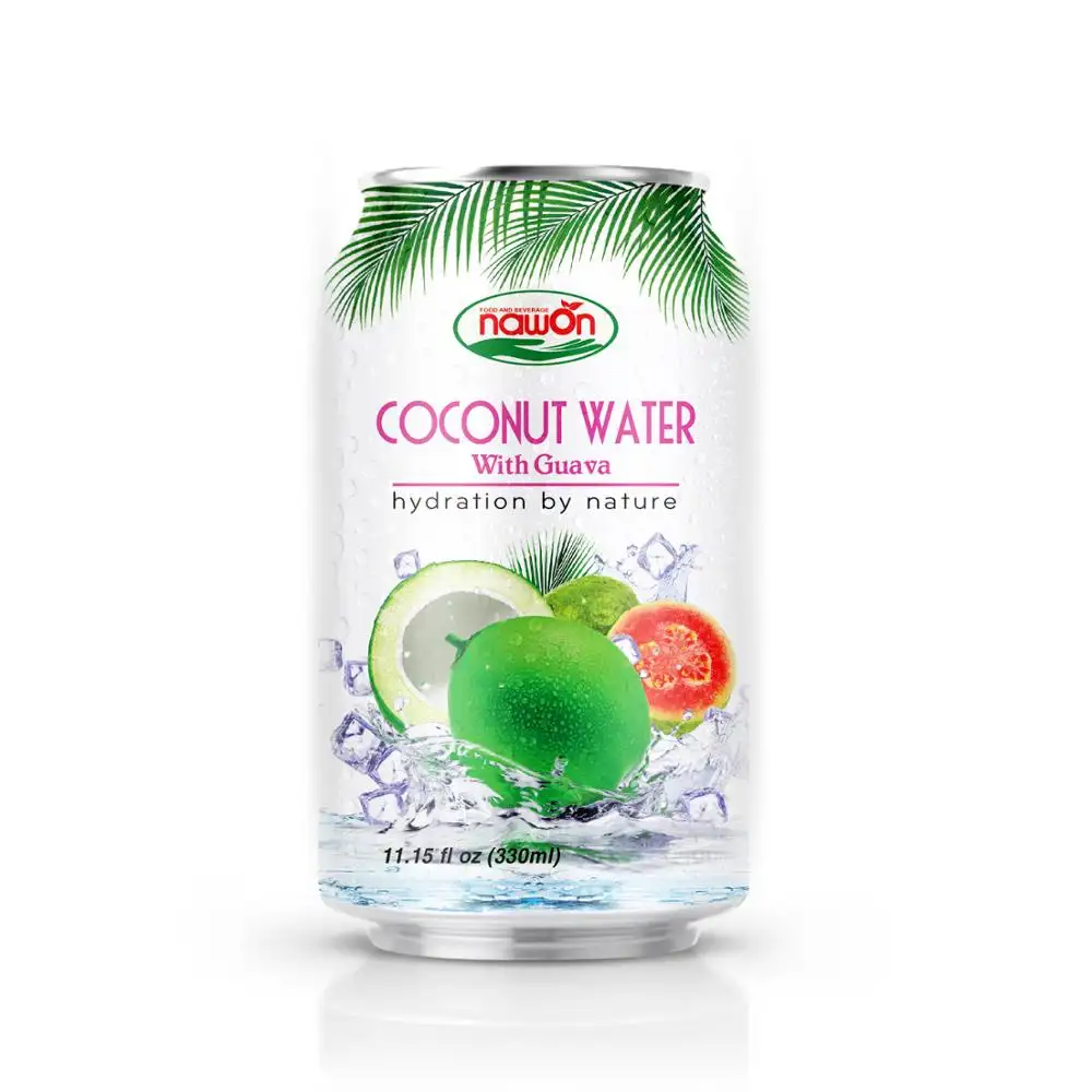 11.15 floz NAWON 100% Pure thailand Coconut Water with Guava canned Providing vitamin C Supplier Vietnam distributor wholesalers