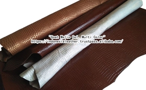 Cuir de peau de mouton gaufré indonésien argenté écologique de haute qualité pour chaussures de créateurs sacs à main motif fini fendu - Product Image 3