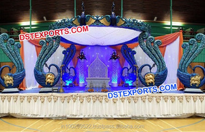 Mandap Decorado para Bodas Indias Reales, Mandap Rajasthani, Mandap Abierto, Conjunto de Decoración de Mandap para Bodas en Tendencia, Australia - Product Image 4