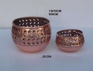 เชิงเทียนทรงวงกลมทำจากอลูมิเนียมมีลวดลายตัดด้วยมือและตกแต่งบ้านด้วยที่วางเทียนชา - Product Image 2