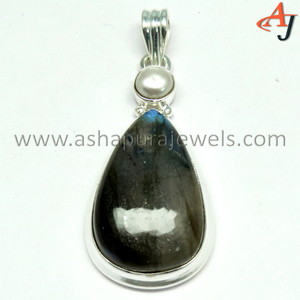Perle de Labradorite en forme de poire moderne, pendentif en argent Sterling 925, bijoux en argent 925, bijoux en ligne - Product Image 3