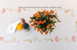 Puhutukawa Hand embroidery designs white <b>table</b> <b>cloth</b> - Product Image 2