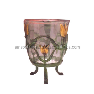 Color <b>Glass</b> Flower Decorative Candle Holder - Product Image 1