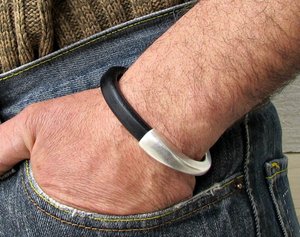 Mens <b>Leather</b> <b>Bracelet</b> Mens Brown Black <b>Leather</b> <b>Bracelet</b> - Product Image 1