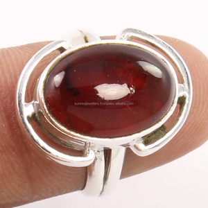 Bague en argent sterling 925 avec pierre précieuse en ambre de la Baltique naturelle, sertie classique, pour mariage et fête, toutes tailles - Product Image 2