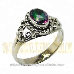 Hot Sale 925 Sterling Silver Mystic <b>Quartz</b> Gemstone <b>Ring</b> Solid Handmade Fine Jewelry for Wedding Parties Factory Wholesale - Product Image 2