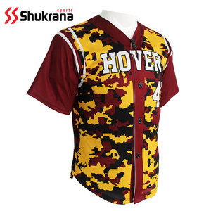 Shukrana Men's <b>Baseball</b> Jersey Sublimated Breathable Quick Dry 100% Polyester Short Sleeve Athletic Fit Custom Team Sports - Product Image 4