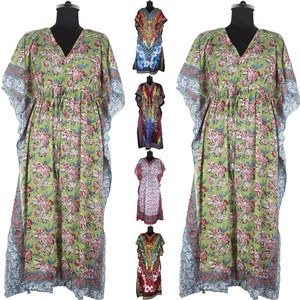 Nouveau Design 2025 Robe pour Filles/Dames Pure Soie Long Caftan De Jaipur Inde Vente En Gros Anokhi Caftan Maxi Robe Imprimé Floral - Product Image 2