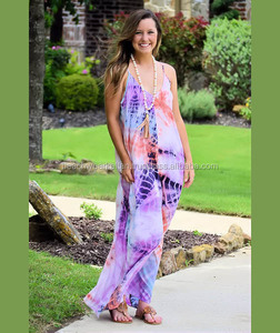 ชุดแม็กซี่เดรสสำหรับเด็กผู้หญิงชุดแมกซี่เดรสมัดย้อมผ้าใยสังเคราะห์แฟชั่น2024 - Product Image 1