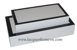 White and black shinny lacquer box , Lacquer decoration boxes - Product Image 2