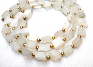 Top Quality 1 Strand Natural 26 Piece White Moonstone Untreated Rough Top Drilled Raw Beads Making Jewelry - Product Image 2