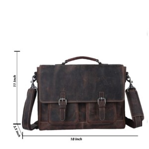 Maletín de Cuero Genuino Estilo Vintage Hunter, Bolsa para Portátil, Bolsa Ejecutiva, Bolsa de Mensajero para Hombre - Product Image 6