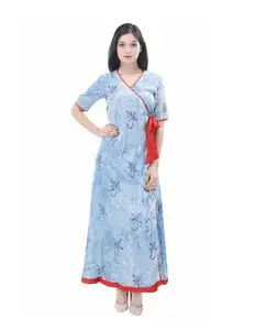 Váy Dài Vải Cotton Batik In Hình Khối Truyền Thống Dài Kurti Cho Nữ