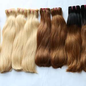 Venta al por mayor color de pelo recto pelo brasileño 613 cabello rubio ruso - Product Image 4