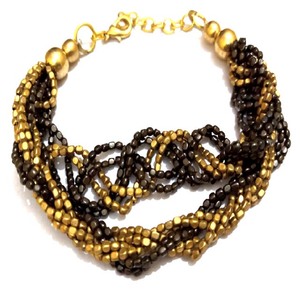 สร้อยข้อมือลูกปัดทองเหลืองสไตล์โบฮีเมียนชุบเงินโบราณทำด้วยมือแบบอินเดียทำด้วยมือสำหรับเป็นของขวัญ BR-6519สำหรับทุกเพศ - Product Image 1