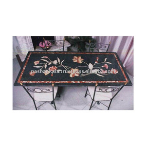 Mesa de comedor con incrustación de mármol Dura, piedra pientra - Product Image 1