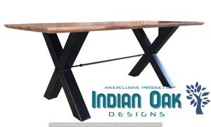 Industrial Style Solid Wood Live Edge Acacia Dining Table with Iron Legs Organic <b>Log</b> Furniture for Dining Room - Product Image 3