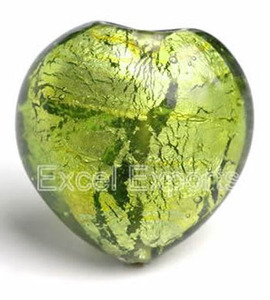 ลูกปัดแก้วทรงหัวใจแบบหลวมทำมือขนาด18มม. และ22มม. แผ่นฟอยล์สีเงินสีชมพู - Product Image 6