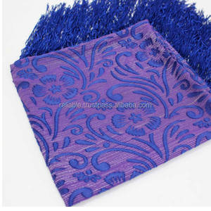 Bufanda de Iglesia Estilo Burnout con Lurex y Flecos, Bufanda Rusa - Product Image 1