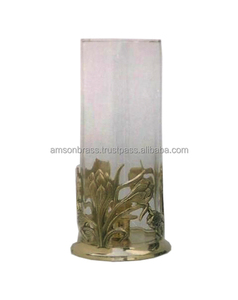 Orange <b>Glass</b> Designer Bedroom Decoration <b>Hurricane</b> Candle Holder Handmade - Product Image 6