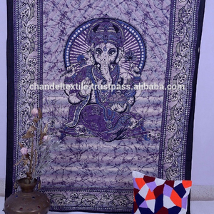 ผ้าแขวนผนังลายพระพิฆเนศสีม่วงแบบอินเดียผ้าม่านฮิปปี้มีลายพิมพ์ลายแมนดาลาศิลปะนำโชคเพื่อความโชคดี - Product Image 2
