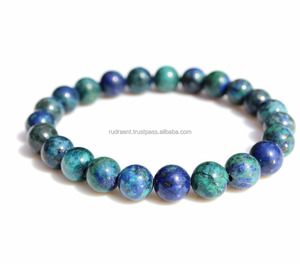Chrysocolla สร้อยข้อมือลูกปัดกลม8มม.,ลูกปัดธรรมชาติปรับแต่งได้ - Product Image 2