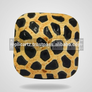 Premium Decorative Giraffe Finish Bone Horn <b>Door</b> <b>Knob</b> <b>Antique</b> <b>Brass</b> Carved Cabinet Drawer Pull Handle Vintage Furniture Hardware - Product Image 2