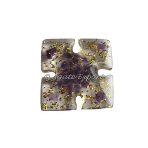 Artesanía de piedra semipreciosa Feng Shui y estilo amor amatista orgonita cuadrado sólido cabujones naturales tallados ágata de piedras preciosas - Product Image 1