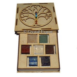 Plain Seven <b>Chakra</b> Stones With Gift Box - Product Image 1
