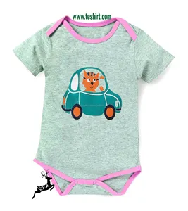 Pakaian Bayi Baru Lahir Organik Merek OEM Alibaba Online Baju Monyet Bayi Polos Katun Lembut Pakaian Bayi