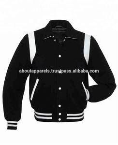 Chaqueta Bomber de Lana de Alta Calidad para Hombre, de Manga Larga, Talla Grande, Estilo Universitario, Personalizada, con Cierre de Cremallera - Product Image 2