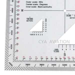 Protractor แผนที่สี่เหลี่ยมขายส่งประสานงานโปรแทรคเตอร์สำหรับการอ่านแผนที่ทหาร - Product Image 4