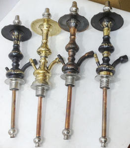 Farida Luxury Egyptian Mini Cachimba hecha a mano de latón macizo con bandeja de fundición de pulso pesado y jarrón de vidrio - Product Image 2