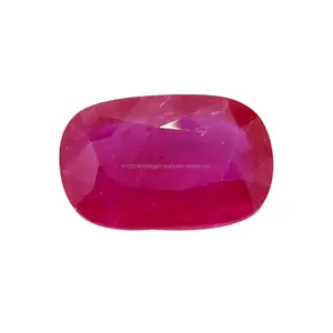 High Quality 1.51 Carats Cushion Faceted Ruby Gemstone With Custom Size & Carved Design Accepted For Premium Jewelry Look