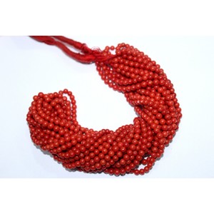 Cuentas de piedras preciosas de Coral liso de forma redonda de coral italiano para la fabricación de joyas precio al por mayor cabujón Natural coral de calidad increíble - Product Image 5