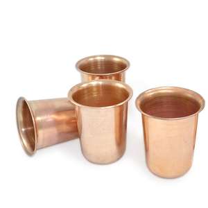 100% Pure Copper Handmade Hammered Round Tumbler Ayurveda Yoga <b>Health</b> Benefits Water Glass <b>Smart</b> Drinkware - Product Image 3