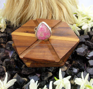 Vente en Gros de Bijoux de Nouvelle Feuille Style Rhodochrosite Bague en Pierre Gemme Bijoux Personnalisés Or Vermeil Argent Mode Femme - Product Image 1