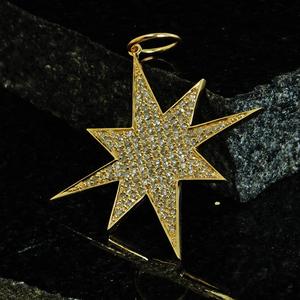 Grand pendentif en diamant jaune or, grand diamant véritable, pierre naturelle, 14K, bijoux fins, joaillerie Metarock - Product Image 3