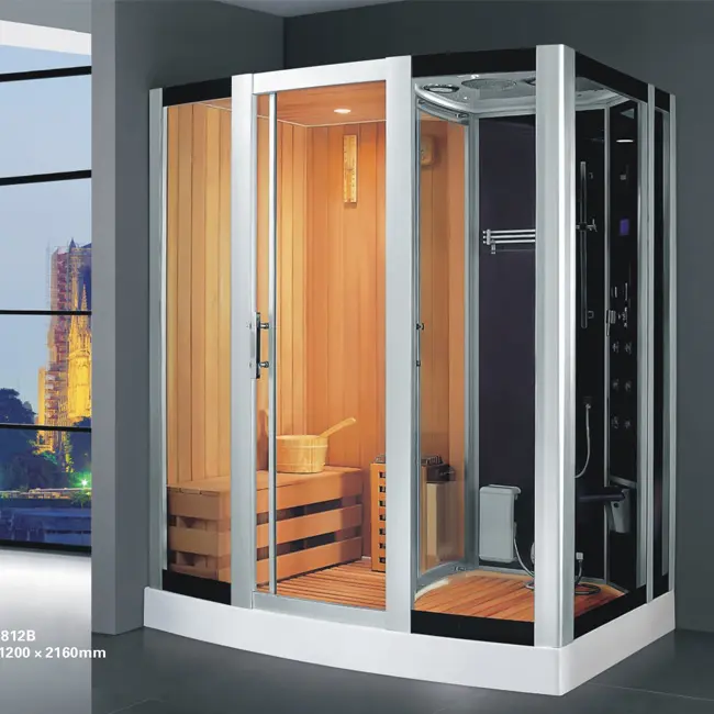 High quality home use wood steam sauna bath shower room
