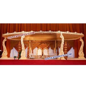 Décorations de mariage indiennes, dernier style paon, mandap en bois sculpté, mandap de mariage traditionnel asiatique, décoration d'événement au Canada - Product Image 1